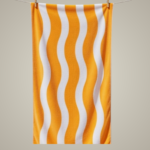 Elegant Curved Edge Beach Towel - Orange