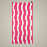 Elegant Curved Edge Beach Towel - Pink