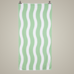 Elegant Curved Edge Beach Towel - Sage Green