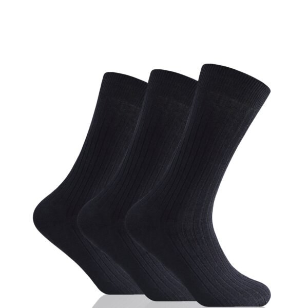 12 Pack Men’s Cotton Large Size Socks - Black