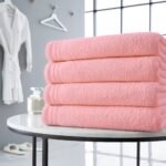 4 Piece Egyptian Cotton Bath Sheet Towel Set - Blush Pink