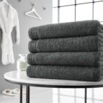 4 Piece Egyptian Cotton Bath Sheet Towel Set - Charcoal