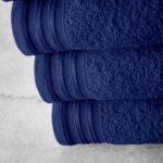 4 Piece Egyptian Cotton Bath Sheet Towel Set - Navy