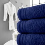 4 Piece Egyptian Cotton Bath Sheet Towel Set - Navy