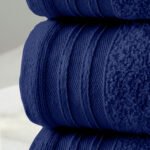 4 Piece Egyptian Cotton Bath Sheet Towel Set - Navy