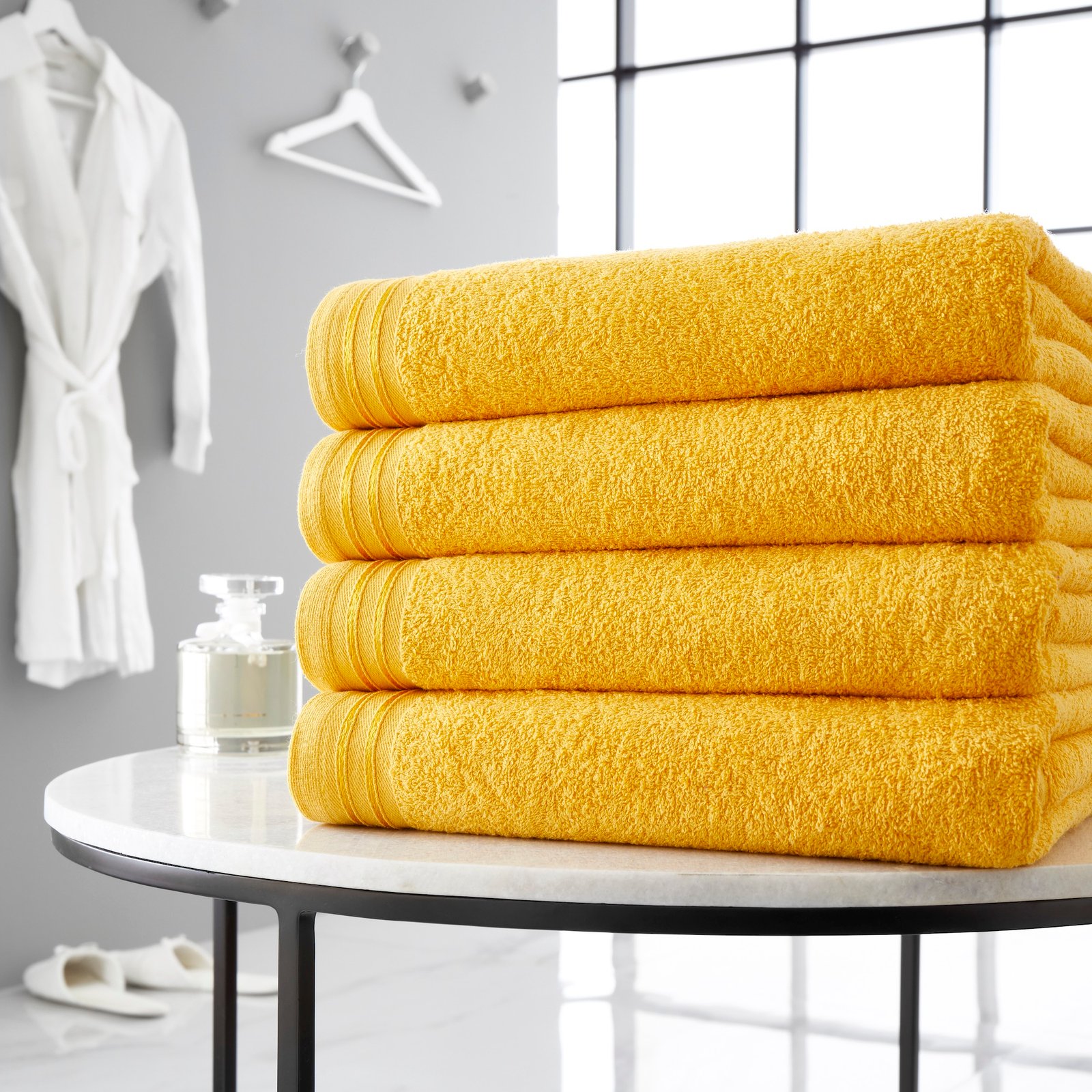 Wilsford_Ochre 4 Piece Egyptian Cotton Bath Sheet Towel Set - Ochre