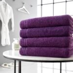 4 Piece Egyptian Cotton Bath Sheet Towel Set - Purple