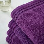 4 Piece Egyptian Cotton Bath Sheet Towel Set - Purple