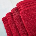 4 Piece Egyptian Cotton Bath Sheet Towel Set - Red