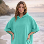 Luxury Soft Touch Beach Cover Poncho - Aqua