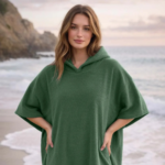 Luxury Soft Touch Beach Cover Poncho - Green