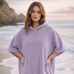 Luxury Soft Touch Beach Cover Poncho - Lilac