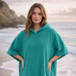 Luxury Soft Touch Beach Cover Poncho - Teal