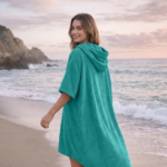 Luxury Soft Touch Beach Cover Poncho - Teal