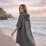 Luxury Soft Touch Beach Cover Poncho - Grey