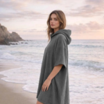 Luxury Soft Touch Beach Cover Poncho - Grey