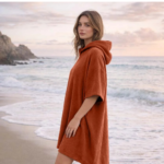 Luxury Soft Touch Beach Cover Poncho - Orange