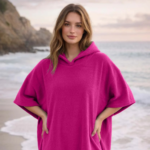 Luxury Soft Touch Beach Cover Poncho - Pink