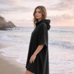 Luxury Soft Touch Beach Cover Poncho - Black