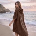 Luxury Soft Touch Beach Cover Poncho - Brown