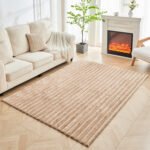 Premium Ribbed Soft Living Room Rug - Natural - Image 2