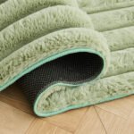 Premium Ribbed Soft Living Room Rug - Sage Green - Image 4