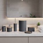 Premium Sloane 15 Piece Bathroom Set - Charcoal