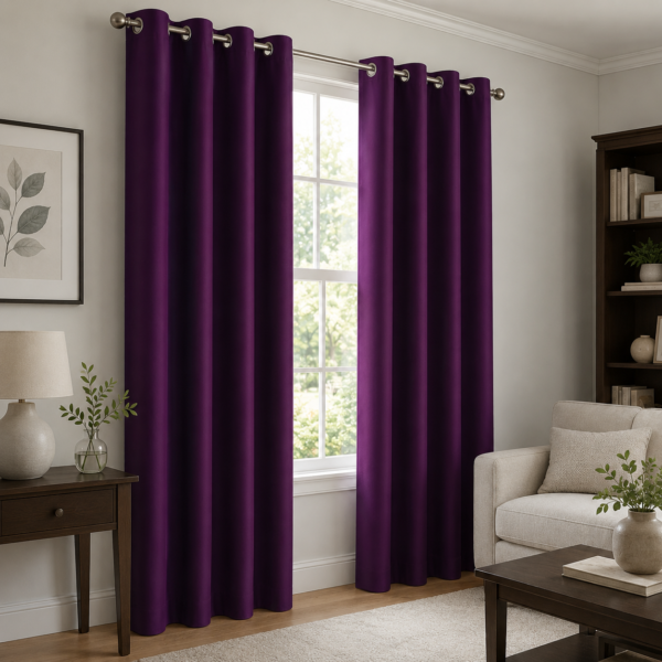 Premium Fully Lined Blackout Curtains – Aubergine