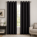 Premium Fully Lined Blackout Curtains – Black