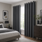 Premium Plain Blackout Curtains - Charcoal