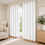 Premium Plain Blackout Curtains - White