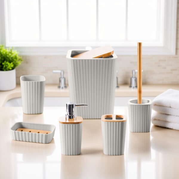 Premium Isla 12 Piece Bathroom Set – Silver