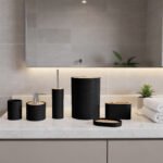 Premium Sloane 15 Piece Bathroom Set - Black