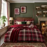 Luxury Check Pattern Duvet Set - Red