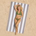 1 Pack Premium Cabana Resort Beach Towel - Light Grey