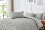 Luxury Designer Embossed Duvet Cover Set - Grey