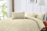 Luxury Designer Embossed Duvet Cover Set - Bone