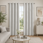Luxury Smooth Finish Eyelet Curtains - Silver