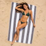 1 Pack Premium Cabana Resort Beach Towel - Charcoal