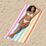 1 Pack Premium Pastel Stripe Beach Towel - Multi