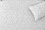 Luxury Designer Embossed Duvet Cover Set - White