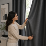Luxury Smooth Finish Eyelet Curtains - Charcoal