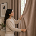 Luxury Smooth Finish Eyelet Curtains - Chocolate