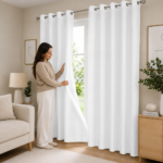 Premium Plain Blackout Curtains - White