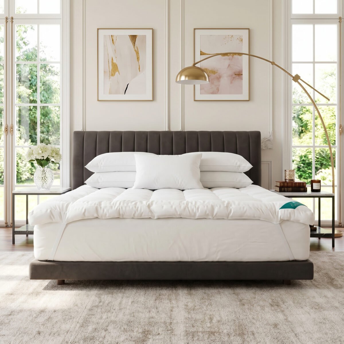 10cm Hypoallergenic Anti Allergy Mattress Topper - White