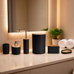 Premium Sloane 15 Piece Bathroom Set - Black