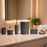 Premium Sloane 15 Piece Bathroom Set - Charcoal