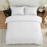 Elegant Classic Weave Duvet Cover Set – White