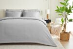 Elegant Classic Weave Duvet Cover Set – Grey