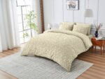 Luxury Designer Embossed Duvet Cover Set - Bone